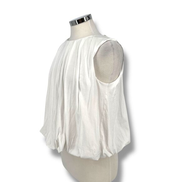 Madewell Cotton Pleated Bubble Top Sleeveless White Size XS NWT - Picture 4 of 9